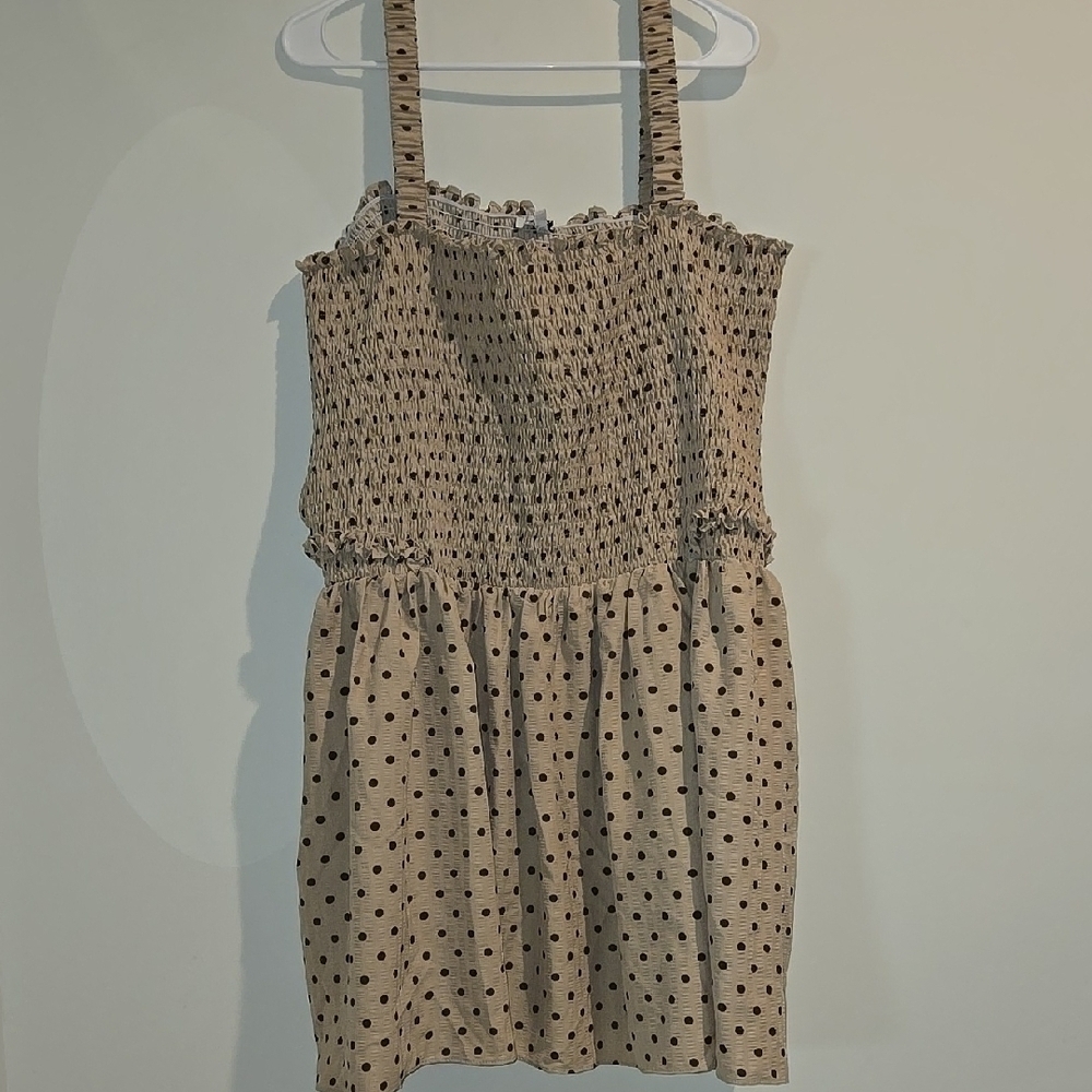 White Birch Tan Sleeveless Sundress
